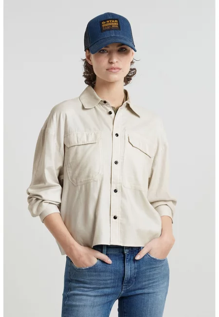 Къса свободна риза - Крем