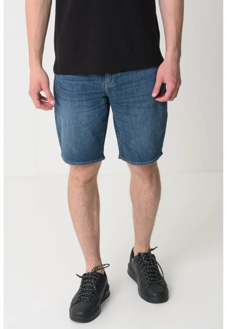 Къси дънки със средна талия - Тъмносин