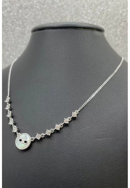 Колие от стерлингово сребро 925 с висулка от седеф