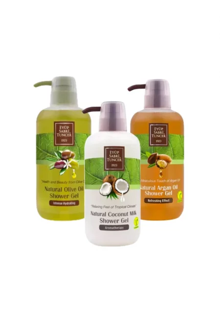 Комплект Eyup Sabri Tuncer Coconut душ гел 600 ml - Olive Oil душ гел 600 ml - Argan душ гел 600 ml