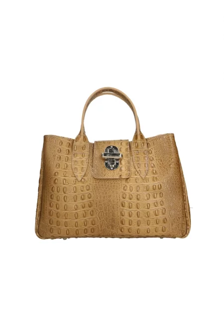 Кожена чанта през рамо - Сиво-кафяв