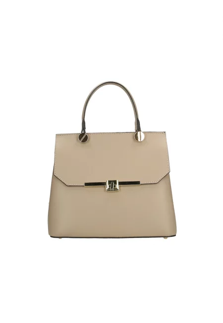 Кожена чанта за рамо с отделяща се презрамка - Сиво-кафяв