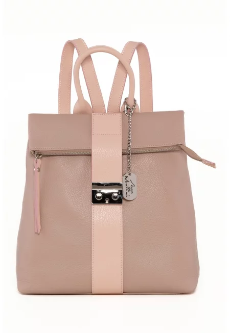 Кожена раница Azalea - Прашно розово