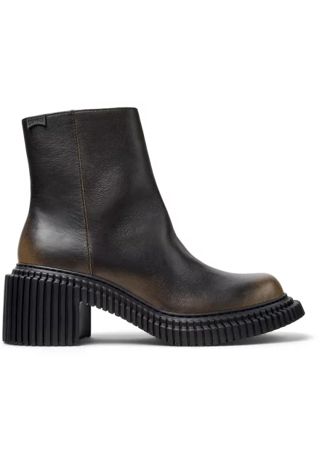 Кожени боти Pix London - Черен/Кафяв