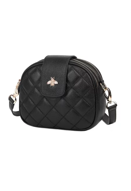 Малка кожена чанта Combe - Черен