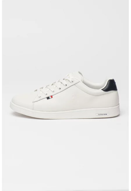 Мартонки от еко кожа с лого - Мръснобял