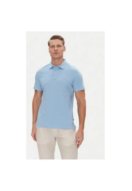 Мъжка поло тениска  10019307 30045540 - Органичен памук - Светлосин - Светлосин
