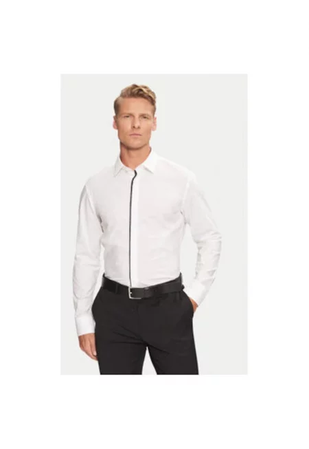 Мъжка риза -  304239953 - Памук - Бяла - Бял