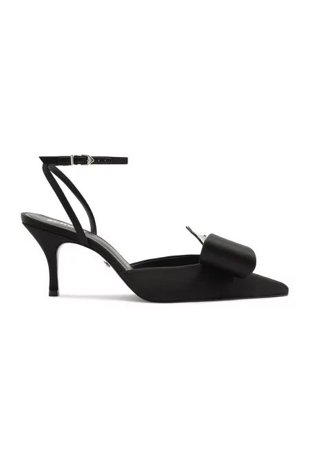 Остри обувки Kristen с панделка - Черен
