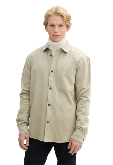 Памучна риза със свободна кройка - Светлозелен