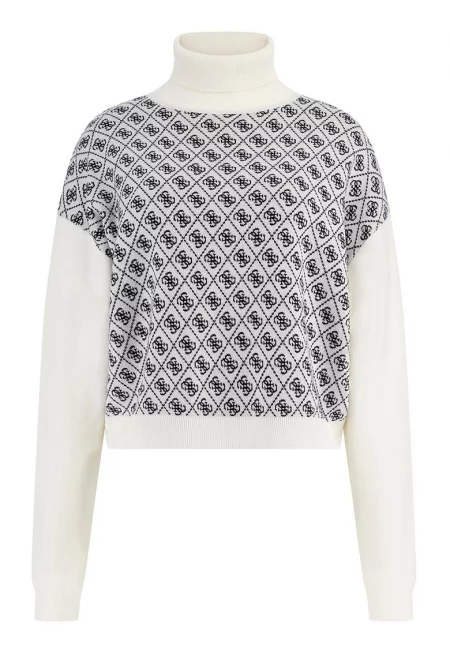 Поло с дизайн 2 в 1 - Бял - Син -