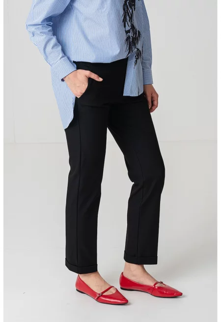 Прав скъсен панталон - Черен