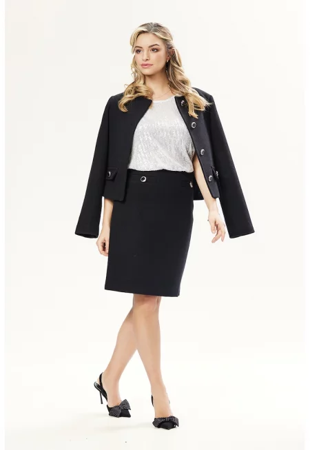 Права пола с висока талия - Избеляло черно