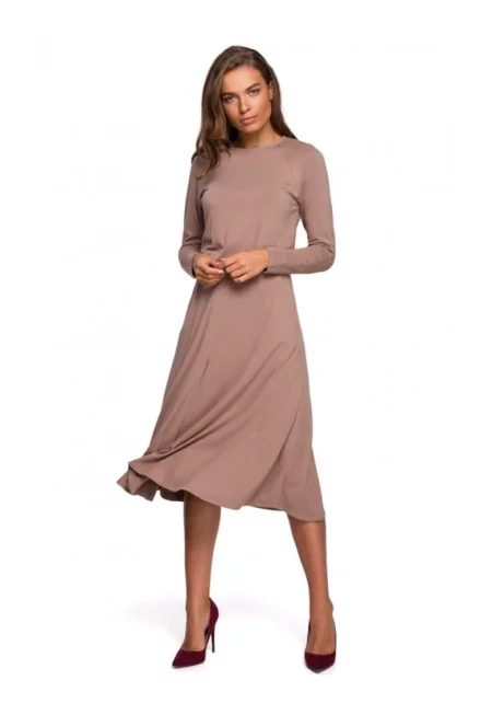 Рокля -  Разкроена - вискоза - червено