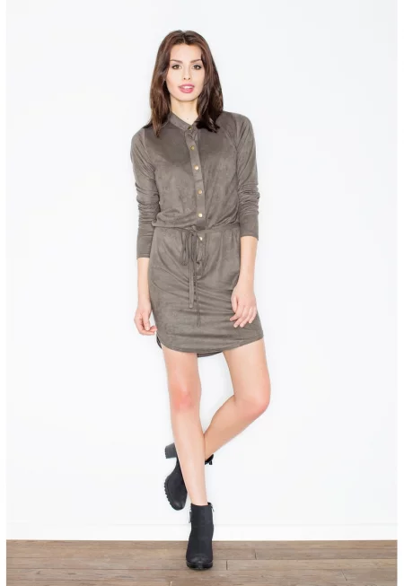 Рокля  Велур - Капси - Зелен