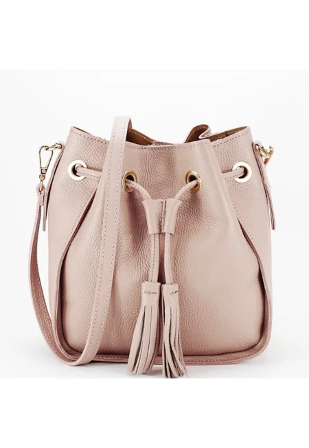 Розова чанта от естествена кожа 1110 125 15625 - Розово