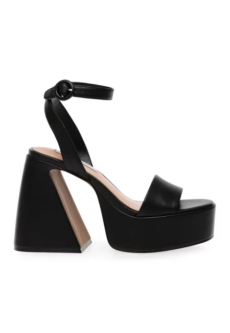 Сандали Paysin с масивен ток - Черен/Сребрист