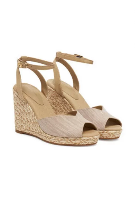 Сандали за дами -  текстил - бежови -