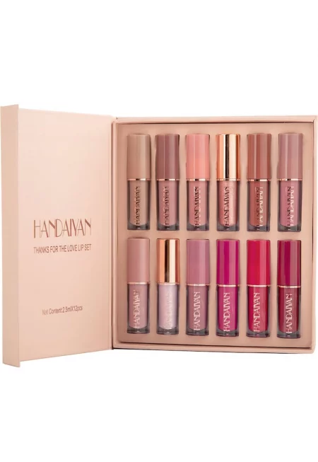 Set 12 Rujuri Lichide Mate - Profesionale - Rezistente la Transfer - Huda Mary - 12 x 2.5 ml