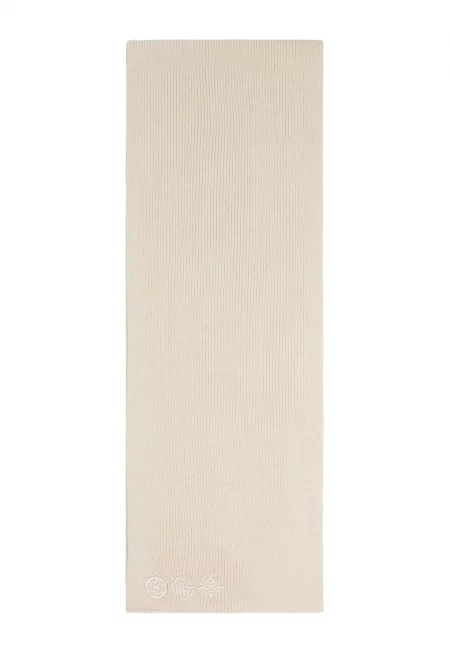 Шал с вълна с бродиран монограм