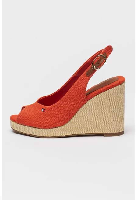 Скосени сандали Flag с отворена пета - Червен