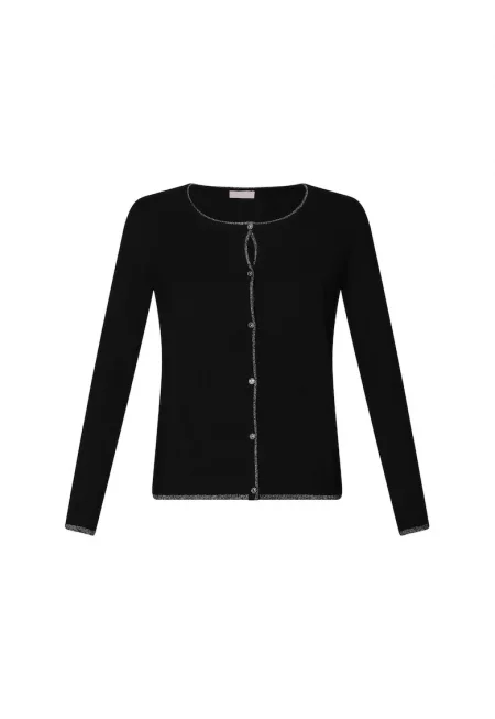 Слим пуловер с копчета - Черен