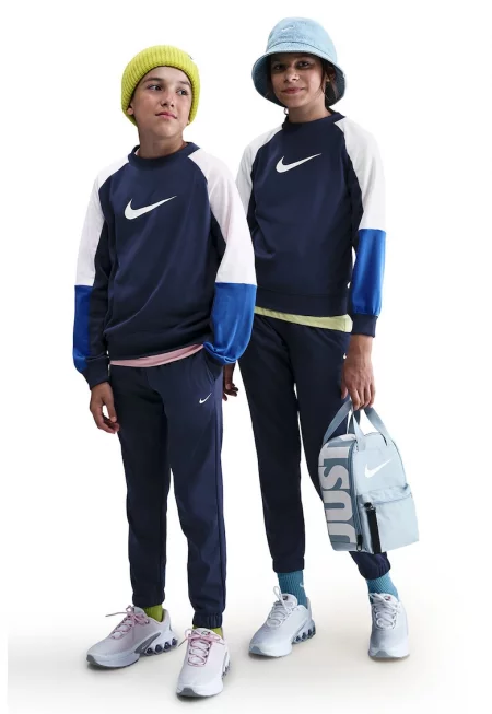 Спортен екип с лого - Бял/Петролно синьо/Син