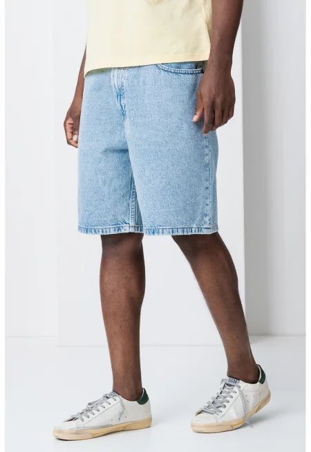 Свободни бермуди от деним - Светлосин