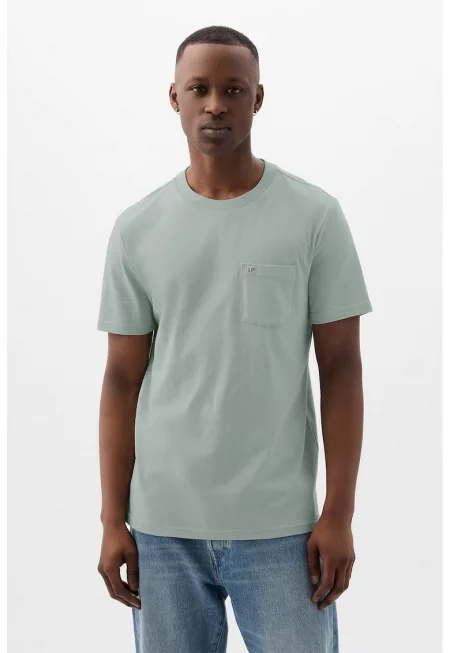 Тениска от органичен памук с овално деколте