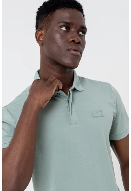 Тениска с памук с яка