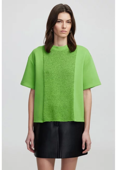 Тениска с плетени панели