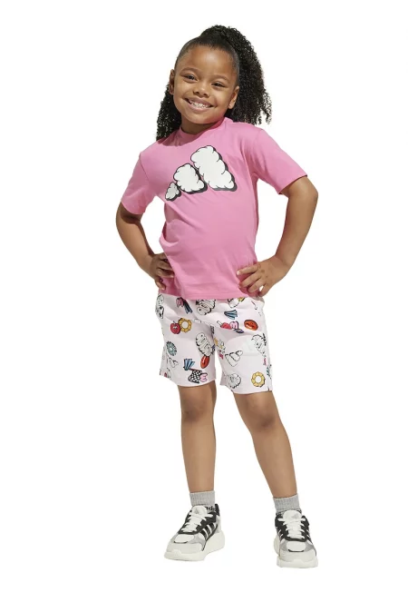 Тениска с принт и шорти - 2 части