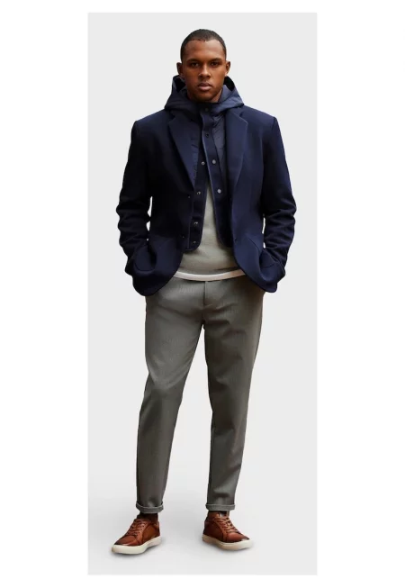 Яке с висока яка и качулка  OM-BLZB-0133