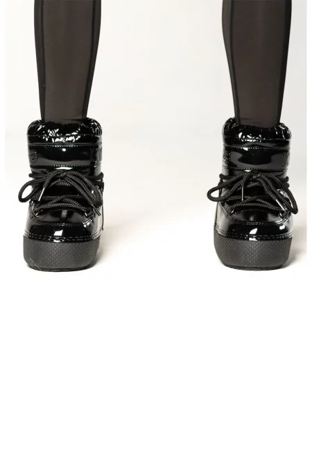 Зимни лачени боти - Черен