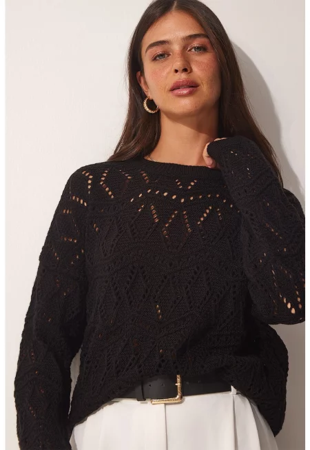 Ажурен пуловер