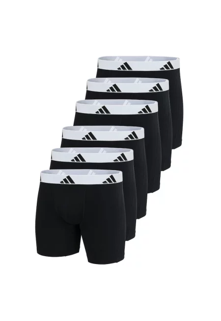 Боксерки с лого на талията - 6 чифта - Бял/Избеляло черно