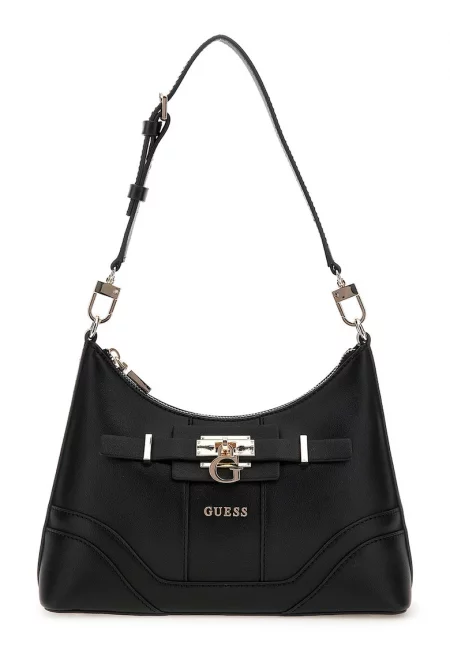 Чанта с цип и регулируема презрамка - Черен