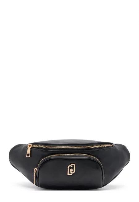 Чанта за кръста с метално лого - Черен