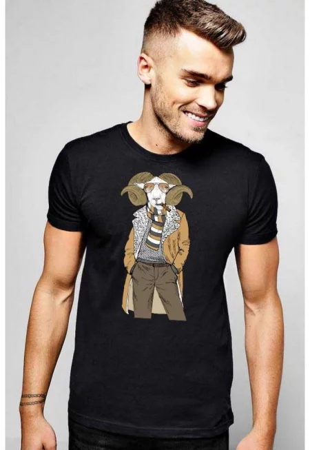 Черна мъжка тениска - Aries Fashion