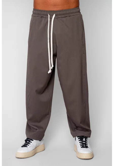 Дълги прави панталони Oversized от 100% Памук - 400гр/кв.м Premium Edition Каки 20246 - Каки