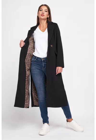 Дълго палто с раздвоен ревер