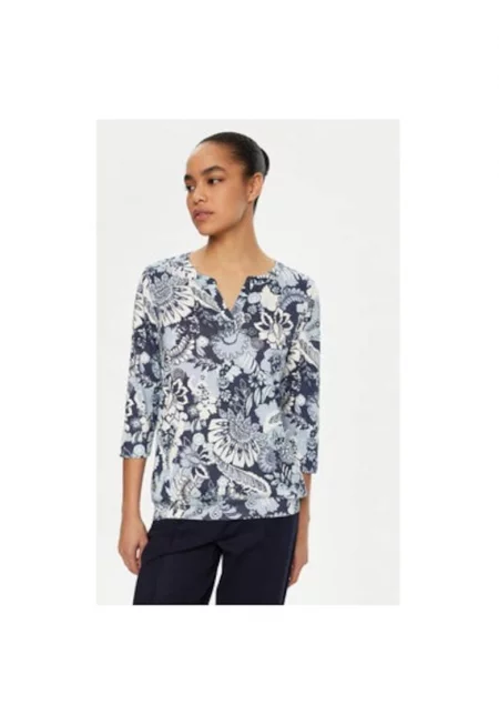 Дамска блуза -  305136794 - Модал/Памук - Синя