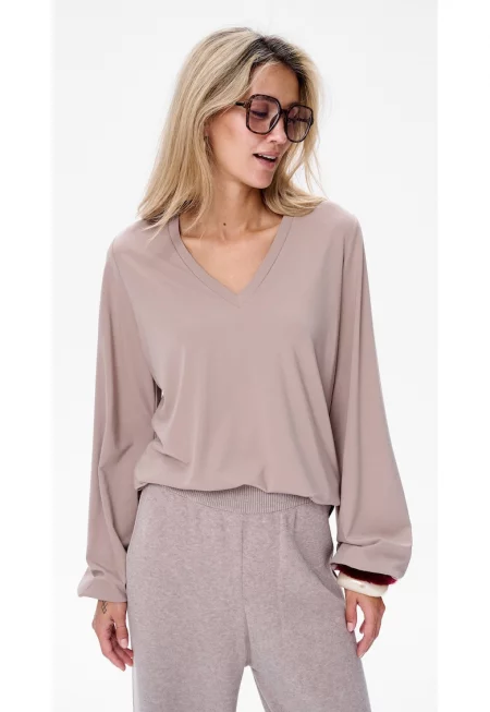 Дамска блуза с принт капучино