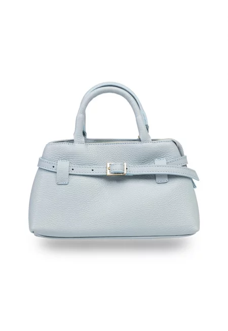 Дамска чанта от естествена кожа Miriam - Светлосин