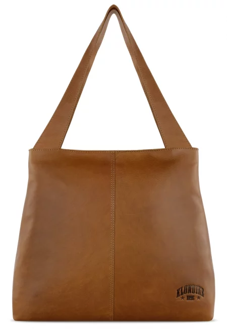 Дамска чанта за през рамо -  серия Rush Katrina - KD1314 - 43 x 12 x 31.5 - естествена кожа - Коняк кафяв