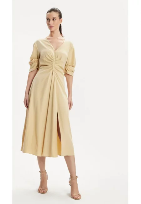 Дамска рокля -  303845377 - Тенсел - 42 EU - Бежов