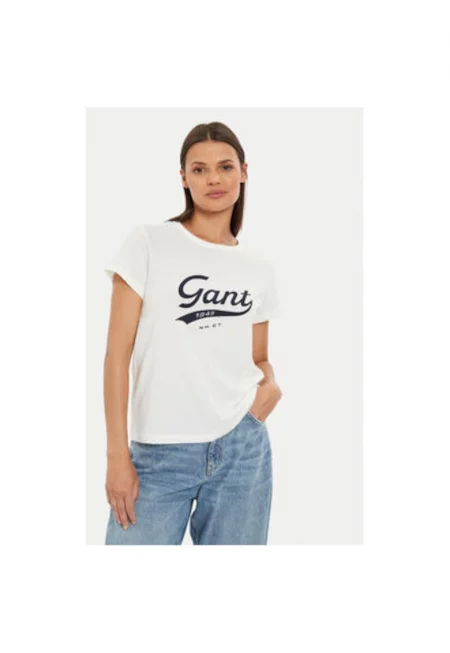 Дамска тениска -  304177736 - Памук - Бяла - Бял