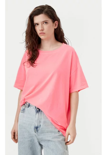 Дамска тениска -  304610776 - Памук - Розов - Розово