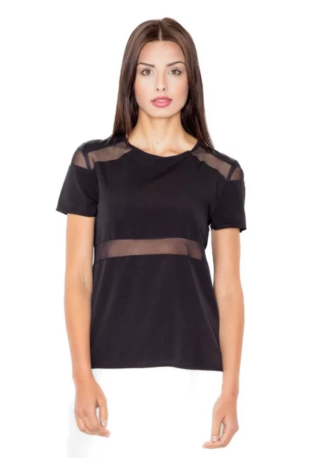 Дамска тениска с къс ръкав Isone M468 черна - Черен
