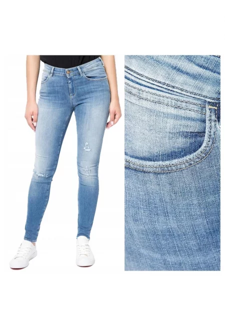 Дамски дънки -  Skinny - 10642-184 - Памучни - Дълги - Petite - Дънкови - W24-L32 US - Сини